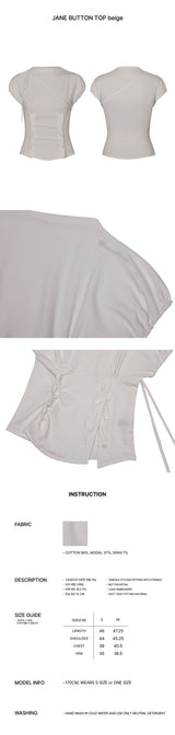 JANE BUTTON TOP beige