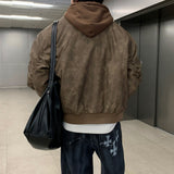 LMN A-One Crack Leather Hooded Padded (3 colors)