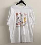 グローレタリングプリントオーバーサイズショートスリーブボクシーTシャツ 2 カラーズ