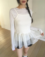 Niall Chiffon Frilled Layered Sleeveless Dress