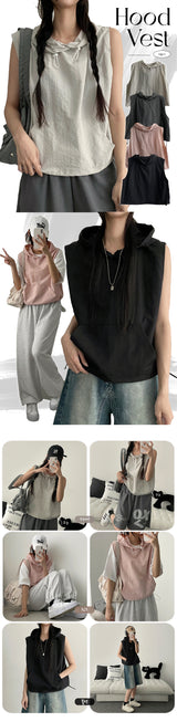 Token nylon string hood vest