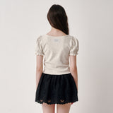 Lace Puff T-shirt (Grey)