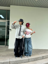 Wide triple track pants