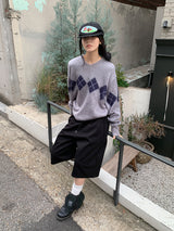 BRUSH ARGYLE KNIT (3C)