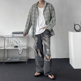 ENOC オーバーサイズフィットノックチェックシャツ (2 colors)