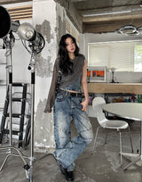 Kishi Set-Up Cut Out Denim Top