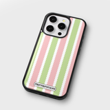 cozy stripe epoxy bumper case (vintage mix / pink green)