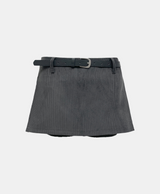 Velie Corduroy Belt Mini Skirt