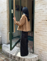 Hent Leather Collar Suede Jacket