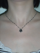 グリーミングタイニースターネックレス [black]