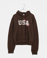 USAスターパッチロングスリーブフードTシャツ
