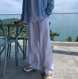 Prix Linen Chin-Topped Banding Wide Pants