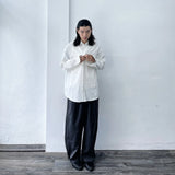 Curved Drawstring Linen Trousers