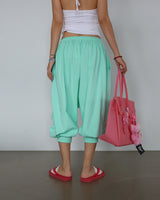 4 color banding harem baggy Aladdin half-length shorts