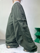 コーデュロイパラシュートカーゴパンツ🩶💚🖤💛 - 4カラーズ