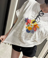 MM トゥエルブフラワーTシャツ in White