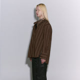 Stripe Oversized shirts [Brown]