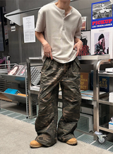 [Unisex] ワッフルヘンリーネックハーフスリーブ (4color)