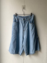 Linen Carpenter denim half pants 2C