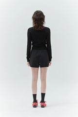 KIRSH PLAIN SEE THROUGH CROP CARDIGAN - BLACK       