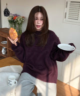 [10% wool] ハグアブルツートーンミックスドモヘアニット