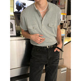 [S/S] Pleats pocket henry neck t-shirts(3color)