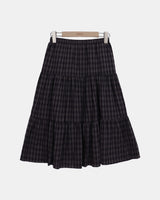 Dian Check Tiered Midi Skirt