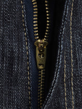 Indigo embossed denim pants