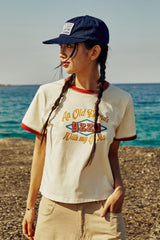 (W) 9229 オーバープリントリンガーTシャツ