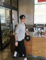 No.1780アイ ストライプ ハーフ Tシャツ