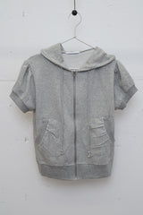 Puff Shoulder Half Zip-up (Gray)