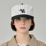 Leaf VZ Monogram Stripe Pillbox Cap / Black