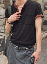 カト ヘンリーネック スラブ ショートスリーブ Tシャツ