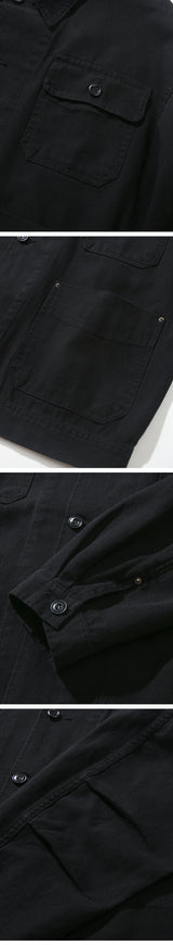 CANVAS COTTON WORK JACKET_BLACK