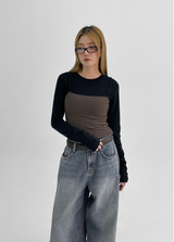 [MADE] KINNY SET - Layered Crop Long Sleeve T-shirt