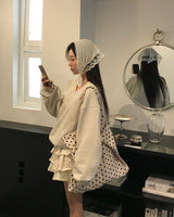 [MADE/6color] ポニー、Vネックのゆったりフィットトレーナー