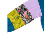Korean Fabric Patchwork Crop Sweat Shirt