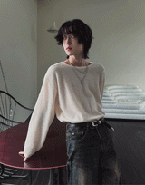 トリンキーボートネックルーズフィットニット (5 color)