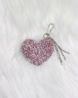 cupid heart keyring (fluffy pink)
