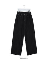 Celes Back Adjust Raw Denim Wide Pants