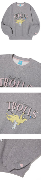 TROLLS VINTAGE 求ラフィックナッピングスウェットシャツ - MELANGE GRAY