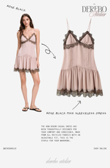 Rose Black Pink Sleeveless Dress