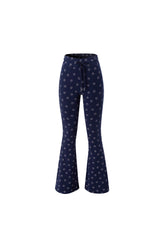 smile boot cut pants navy
