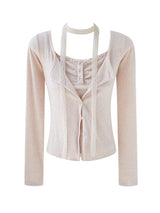 Étoile Ribbon Lace Cardigan Set 233237273