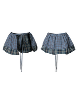RELABEL Time Element (Touch Flow) Multi Wear Method Buckle Micro Wrinkle Grid Puff Curtain Men's and Women's Half Skirts