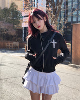 Tay Cross Stud Unbalanced Zip-Up