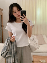 [SHOPPERMADE] プリザントリーシックベーシック半袖Tシャツ (3color)