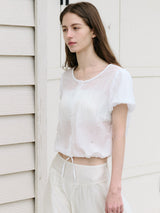 RIBBON STRING BLOUSE WHITE