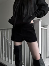 corduroy rivet short pants