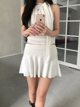 Dice Flared Mini Skirt (2 colors)